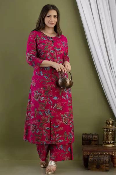 UGMAZ Floral Print Kurta, Palazzo & Dupatta Set