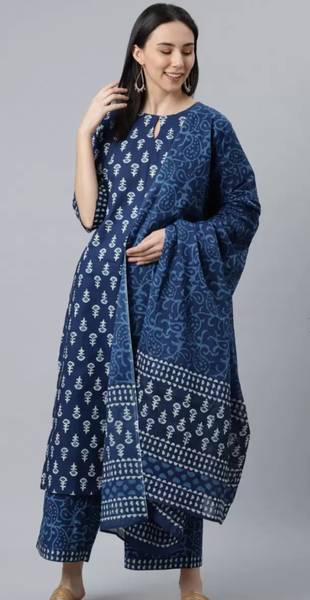 Jeevika's Floral Print Kurta, Palazzo & Dupatta Set