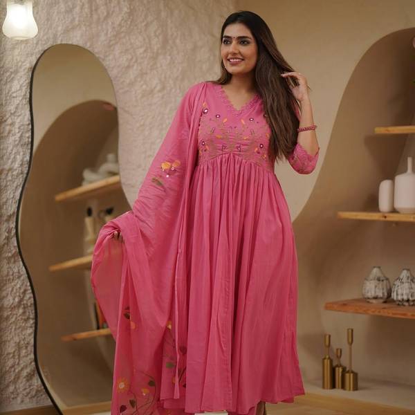 CHESHTA CREATIONS Embroidered Kurta, Trouser/Pant & Dupatta Set