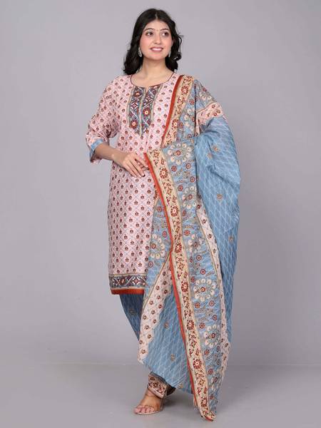 Jevi Prints Printed Kurta, Patiala & Dupatta Set