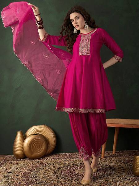 Sangria Embroidered Kurta, Salwar & Dupatta Set