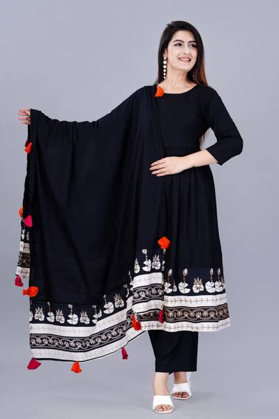 saanvi collection Floral Print Kurta, Palazzo & Dupatta Set