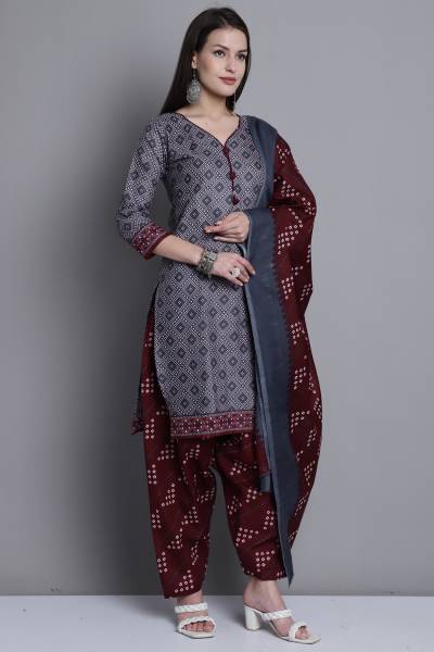 Merira Floral Print Kurta, Salwar & Dupatta Set