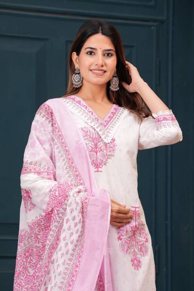 NIKORA Printed Kurta, Trouser/Pant & Dupatta Set