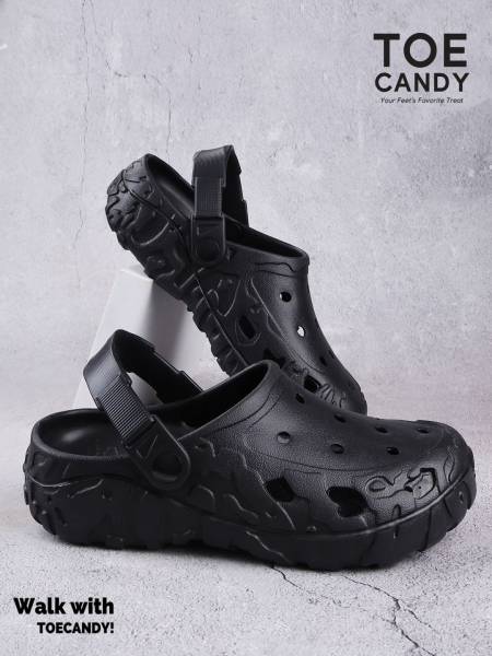 TOE CANDY Black Men Clogs Slide Men Sandals