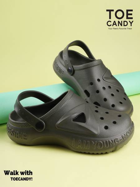 TOE CANDY Green Men Clogs Slide Men Sandals