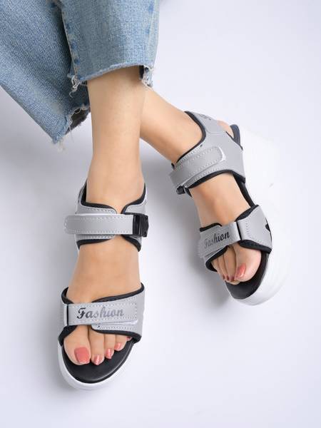 Womens grey hot sale wedges