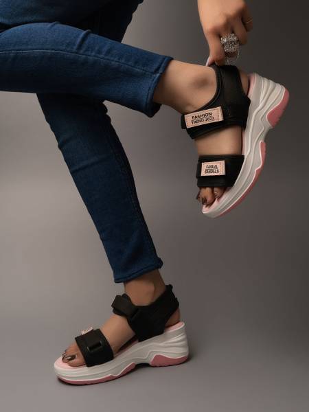 SHOETOPIA Girls Velcro Heels