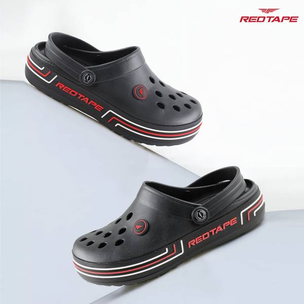 RED TAPE Men Black Clogs