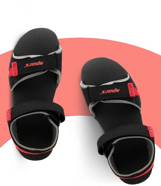 Sparx men black red sandals store