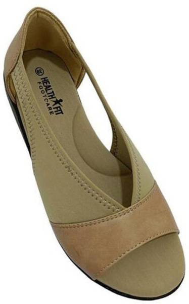 HealthFit Diabetic & Orthopedic Sandal/Doctor Sandal-With Arch Support for Women's Women Beige Flats