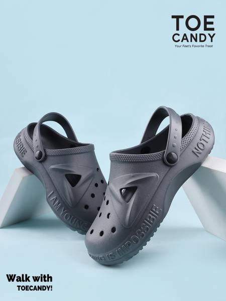 TOE CANDY Grey Men Clogs Slide Men Sandals