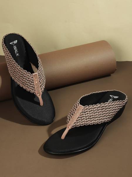 Vwalk Ethnic & Fashion Slip-ons Low-Heel Wedge Sandals | Heel Height: 1.5 Inch Women Wedges