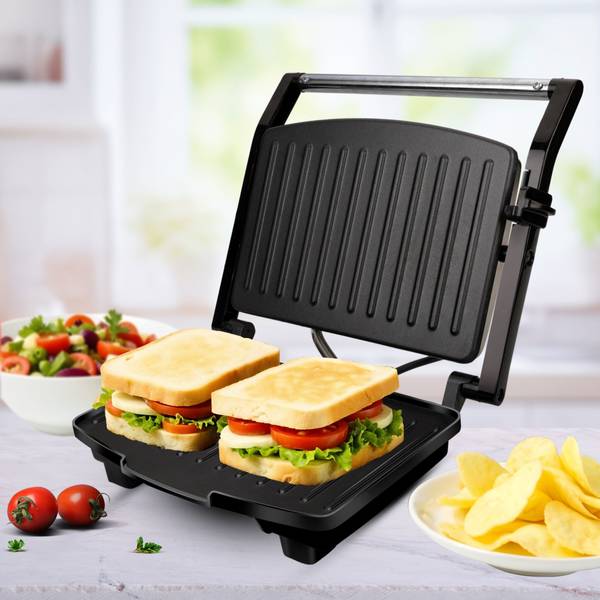 AGARO Royal Grill Sandwich Maker, Non Stick Coated Grill Plates, Stainless Steel Body Open Grill