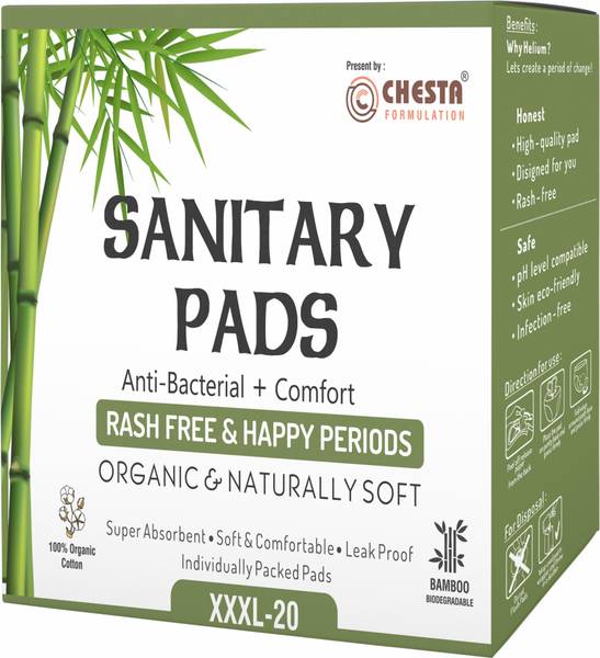 CHESTA FORMULATION Anti Bacterial+Comfort Sanitary Pads-Pack Of 1,20 Pads - XXXL-360mm Sanitary Pad