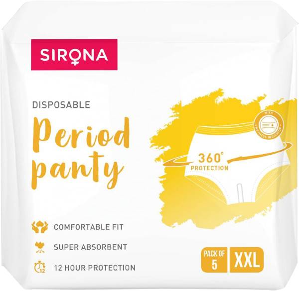 SIRONA Super Absorbent Disposable Period Panty with 360 Protection for 12 hours (XXL) Sanitary Pad