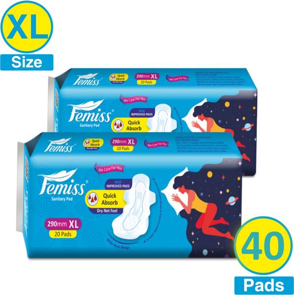 Femiss Extra Absorb Overnight Sanitary Pad For Women(Size-XL-40Pads-Each 20Pcs)- Sanitary Pad