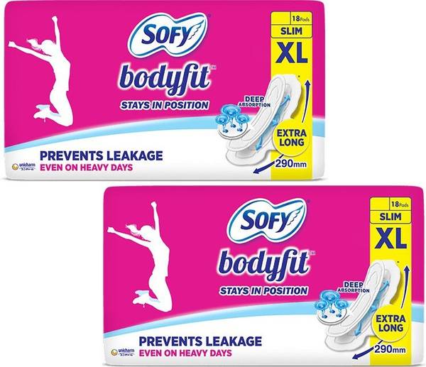 SOFY Bodyfit Extra Long - XL - (18+18 Count) Sanitary Pad