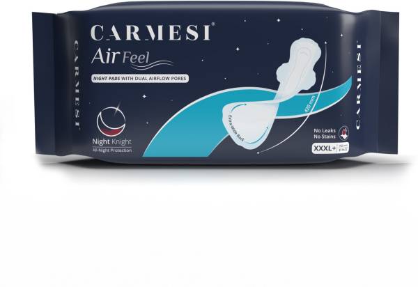 Carmesi Air Feel Night With Dual Airflow Pores | All Night Protection | 8 XXXL+ Sanitary Pad