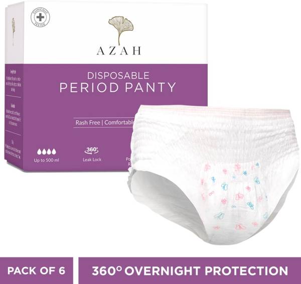 AZAH Disposable Period Panties, Box of 6, Overnight Protection