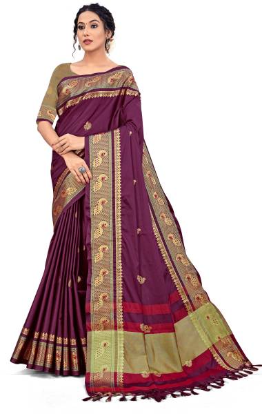 riddhi shivaay feb Woven Paithani Cotton Silk Saree