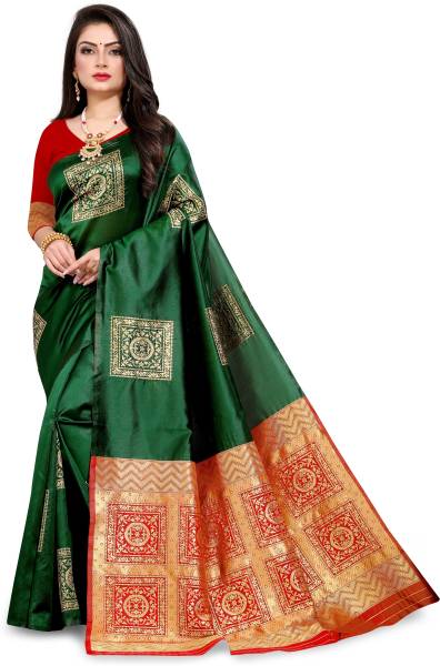 Alinea Woven Kanjivaram Pure Silk, Art Silk Saree