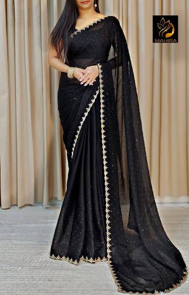 ND ENTERPRISE Embellished Bollywood Chiffon Saree