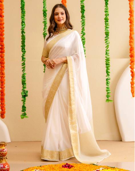 Satrani Woven Bollywood Chiffon Saree