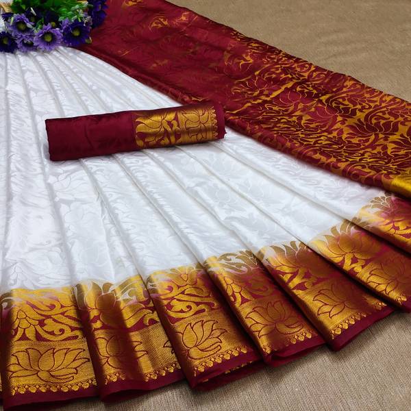 Morpich Fashion Woven Banarasi Silk Blend Saree