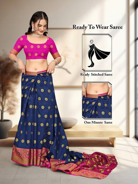 Pionex Printed Banarasi Cotton Silk Saree