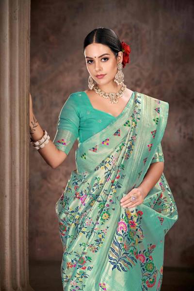 Divastri Woven Bollywood Cotton Blend Saree