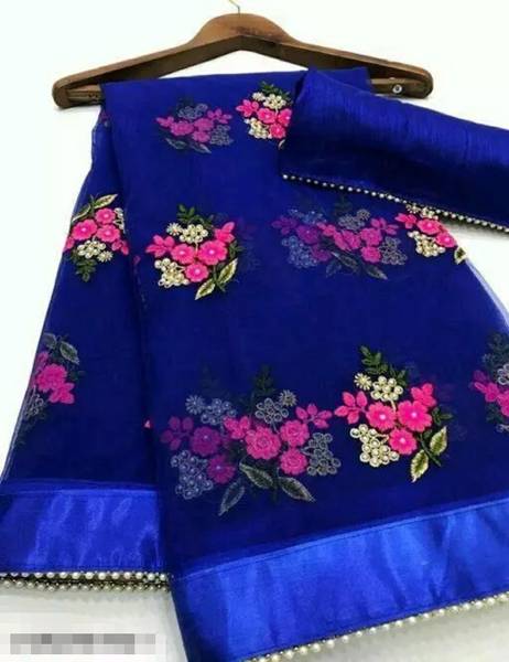 vallavi fashion Embroidered Bollywood Net Saree