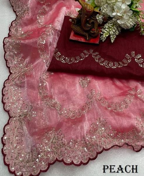 Gimgrey Embroidered Bollywood Chiffon Saree