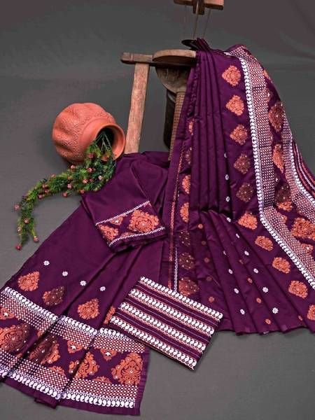 ESOMIC Woven Mekhela Chador Pure Silk Saree