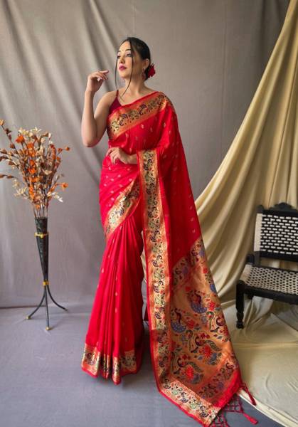 Tasrika Woven Paithani Pure Silk Saree