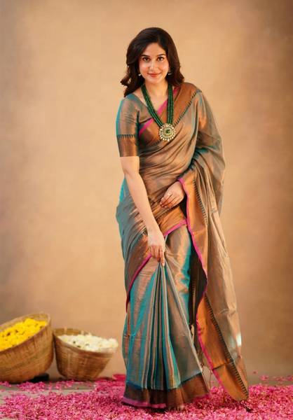 Bengal S Self Design Handloom Tissue Saree