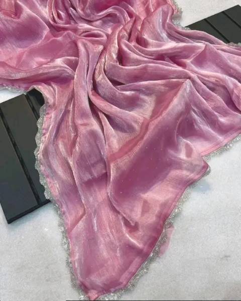 KanjiQueen Self Design Bollywood Silk Blend, Organza Saree