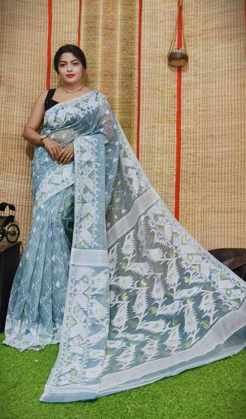 Mandalsaree Printed Jamdani Cotton Silk Saree