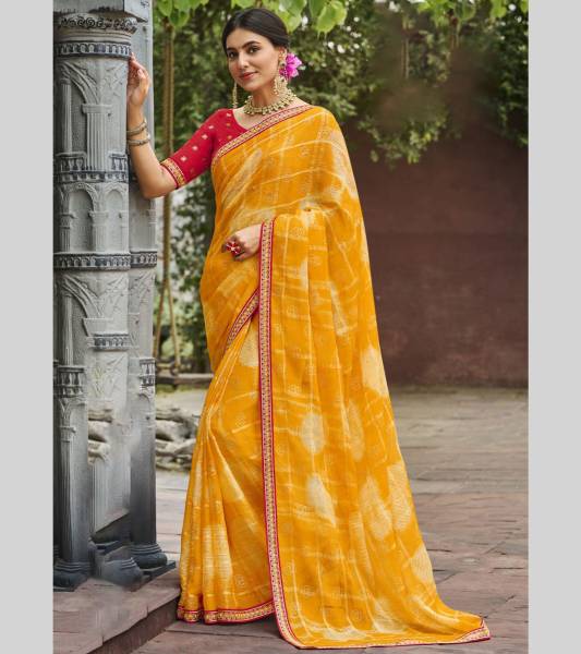 Laxmipati Sarees Printed Bollywood Chiffon Saree