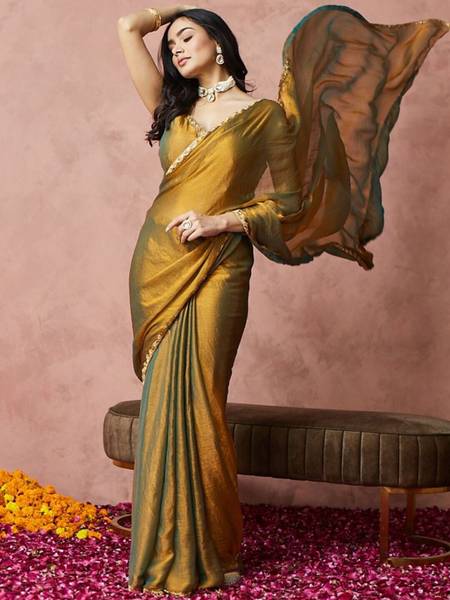 JAINICA Self Design Bollywood Silk Blend Saree