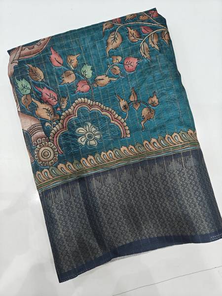 J6 Designers Printed Hand Batik Cotton Silk Saree