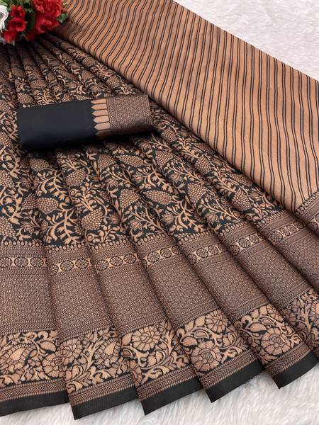 Omsaiarts Embellished, Self Design, Woven Banarasi Jacquard, Pure Silk Saree
