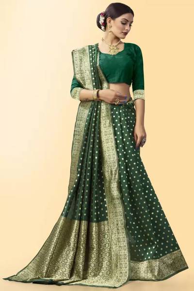 Muskan Collection Printed Banarasi Silk Blend Saree