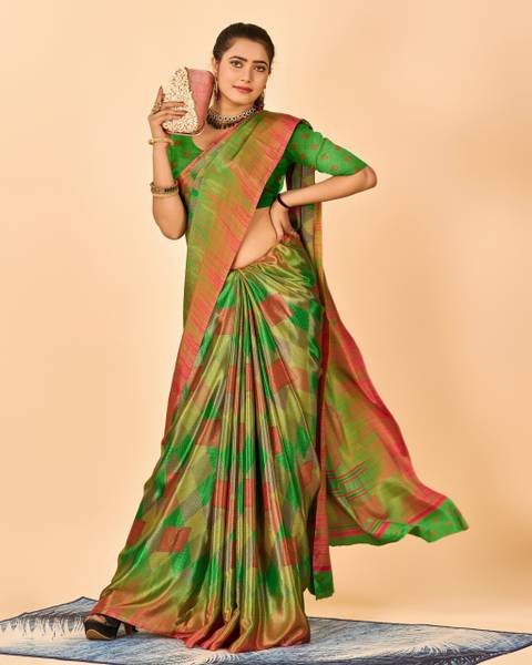 Virendra Textile Printed Bollywood Crepe Saree