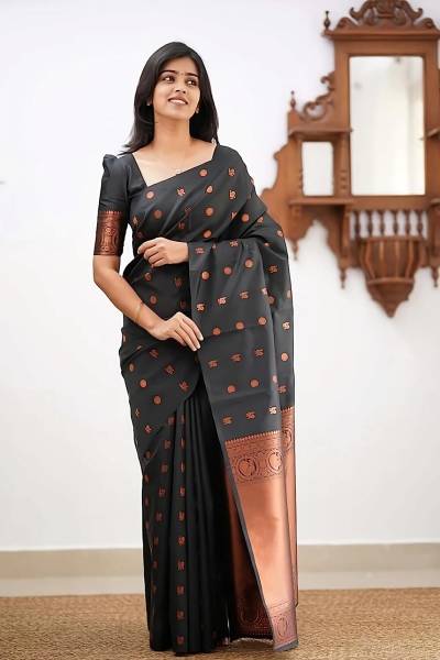 AVANTIKA FASHION Woven Kanjivaram Pure Silk, Art Silk Saree