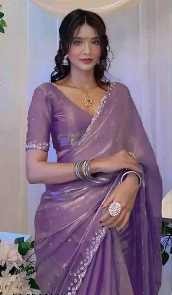 SPIRISA Embellished Bollywood Organza Saree