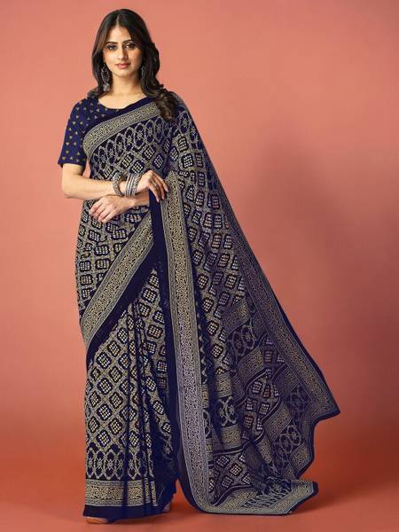 Divastri Printed, Self Design Daily Wear Georgette Saree