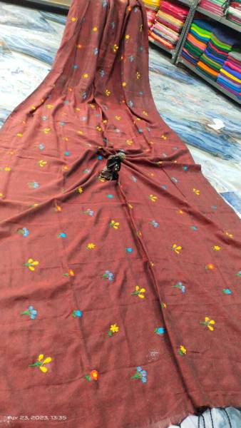 SPAL FASHION Embroidered Handloom Pure Cotton Saree