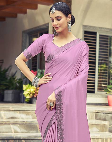 Samah Embellished Bollywood Satin Saree