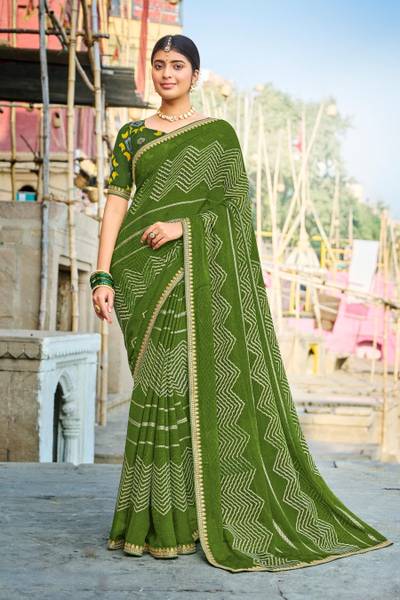 Laxmipati Sarees Printed Bollywood Chiffon Saree
